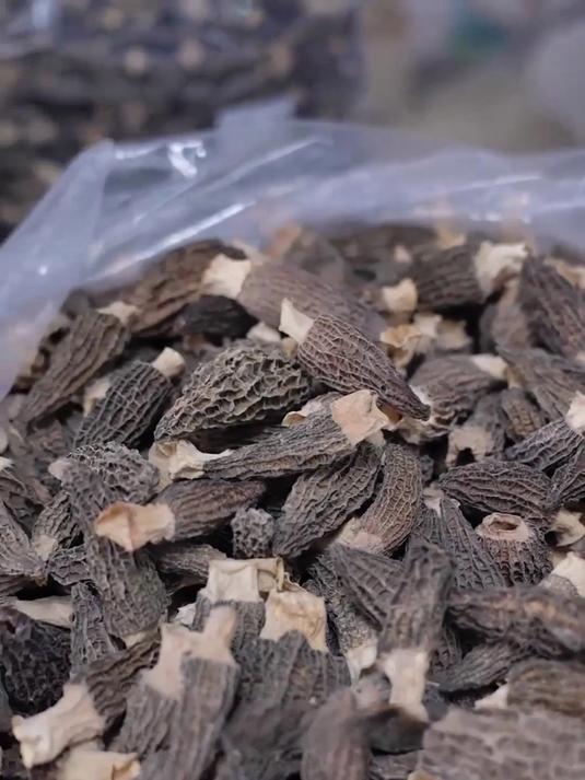 炒荷兰豆加干羊肚菌,脆嫩清甜,家常素菜超爽口～