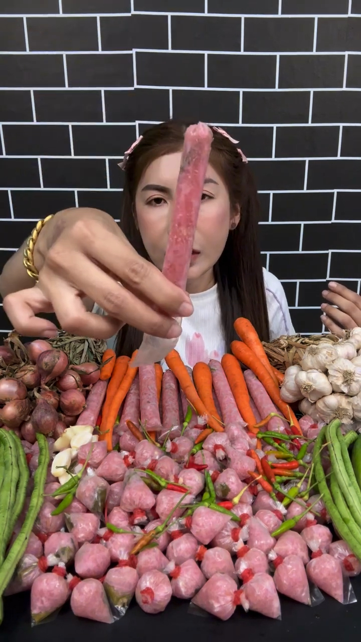 泰国奇特地方美食酸肉,腌制带感入味