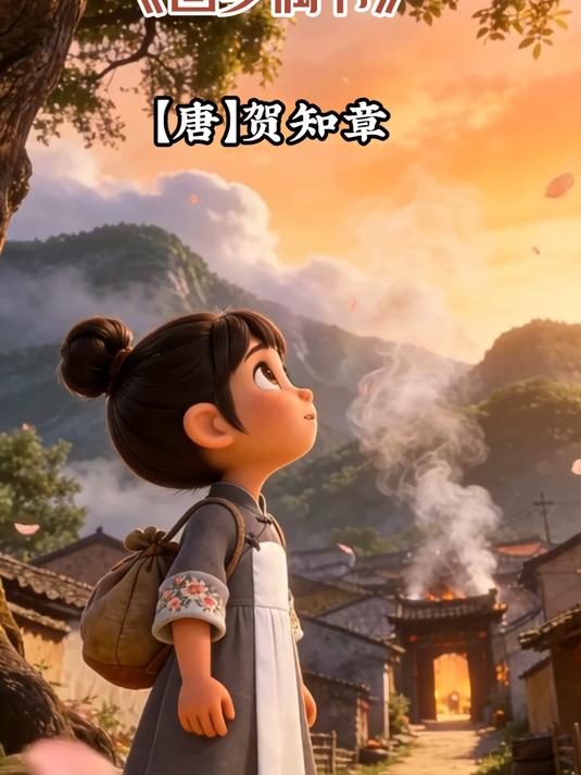 学龄前儿童《回乡偶书》情景学，感知古诗画面