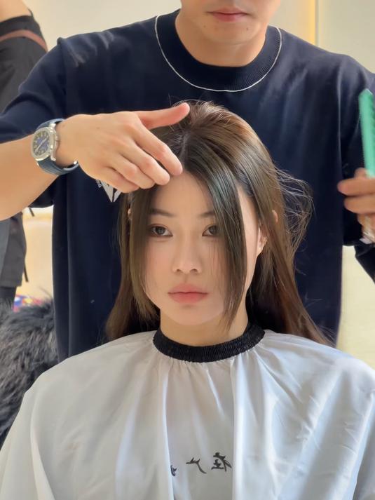 鹅蛋脸、方圆脸适合的修容发型#发型师#