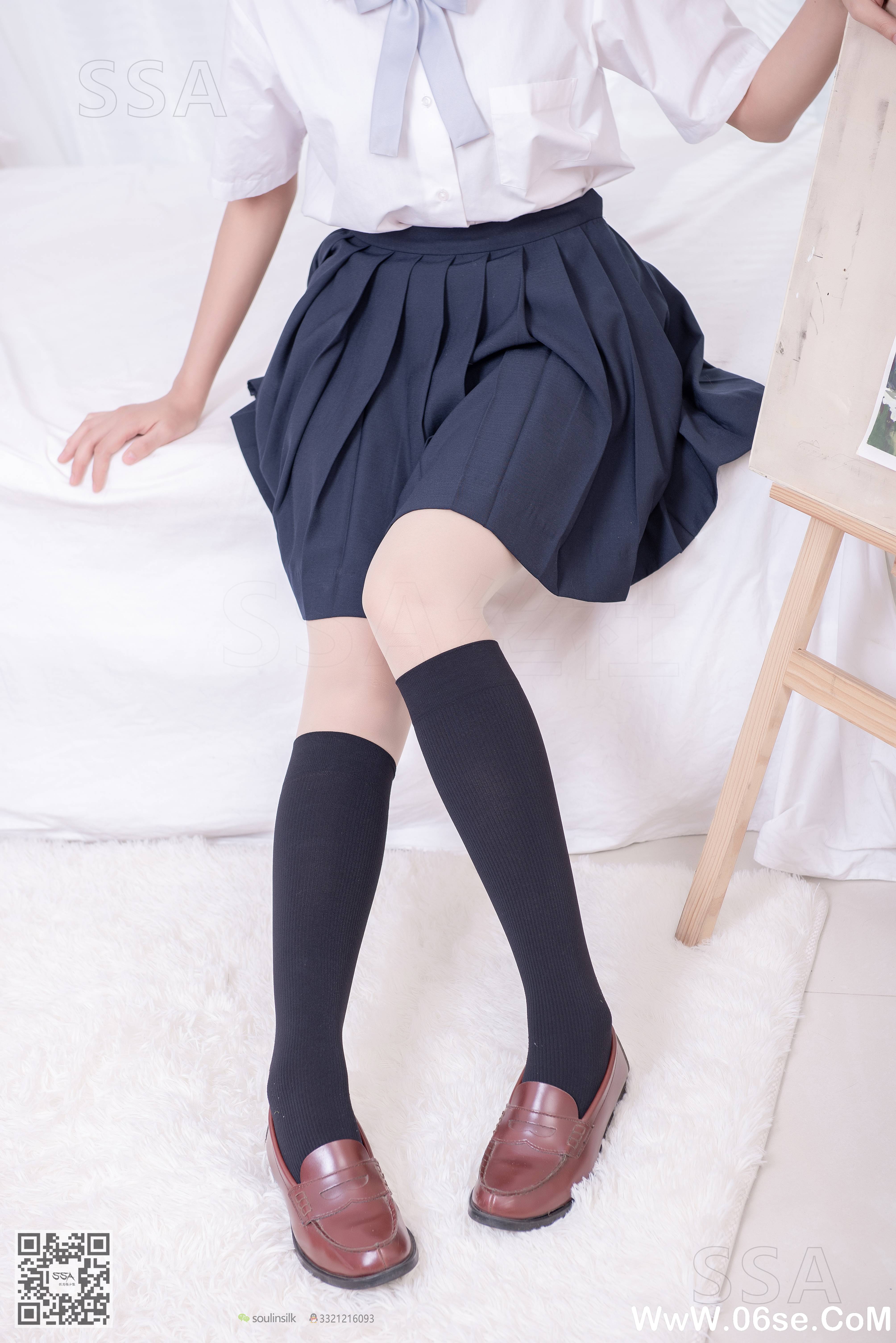 图片[4]-[SSA丝社] NO.181 小佩 酒窝少女JK制服肉丝黑袜穿搭示范[135P1.44G]-六色网
