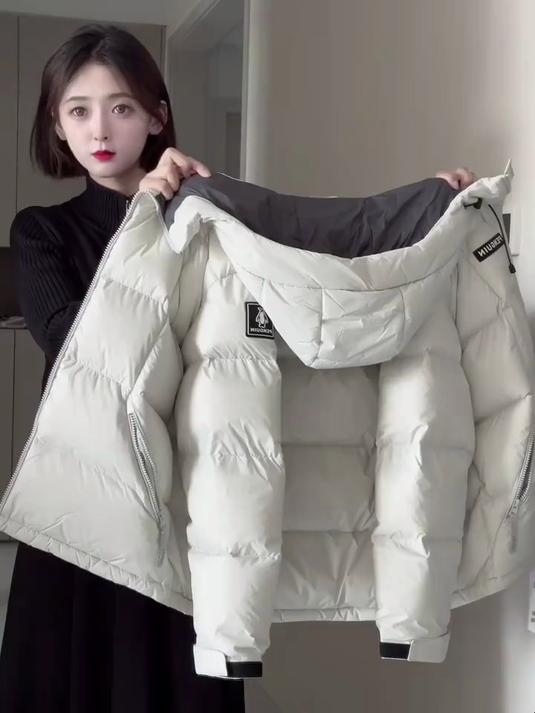 企鹅羽绒服男女防风连帽冬季2024新款户外宽松保暖面包服