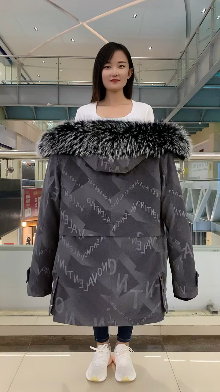 男士中长款皮草派克服