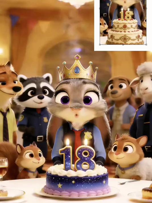 过生日了，生日快乐#朱迪。我们一起过生日吧，带着你的公主蛋糕
