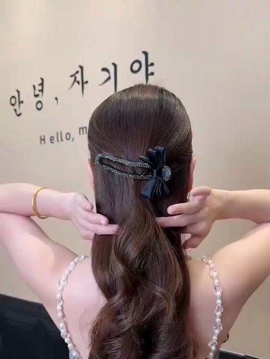 后脑勺懒人盘发鸭嘴夹一字夹，简单操作容易上手