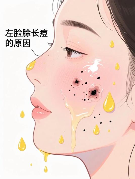 左脸颊长痘的原因 #健康扬帆季#