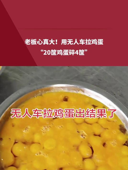 老板心真大！用无人车拉鸡蛋“20筐鸡蛋碎4筐”