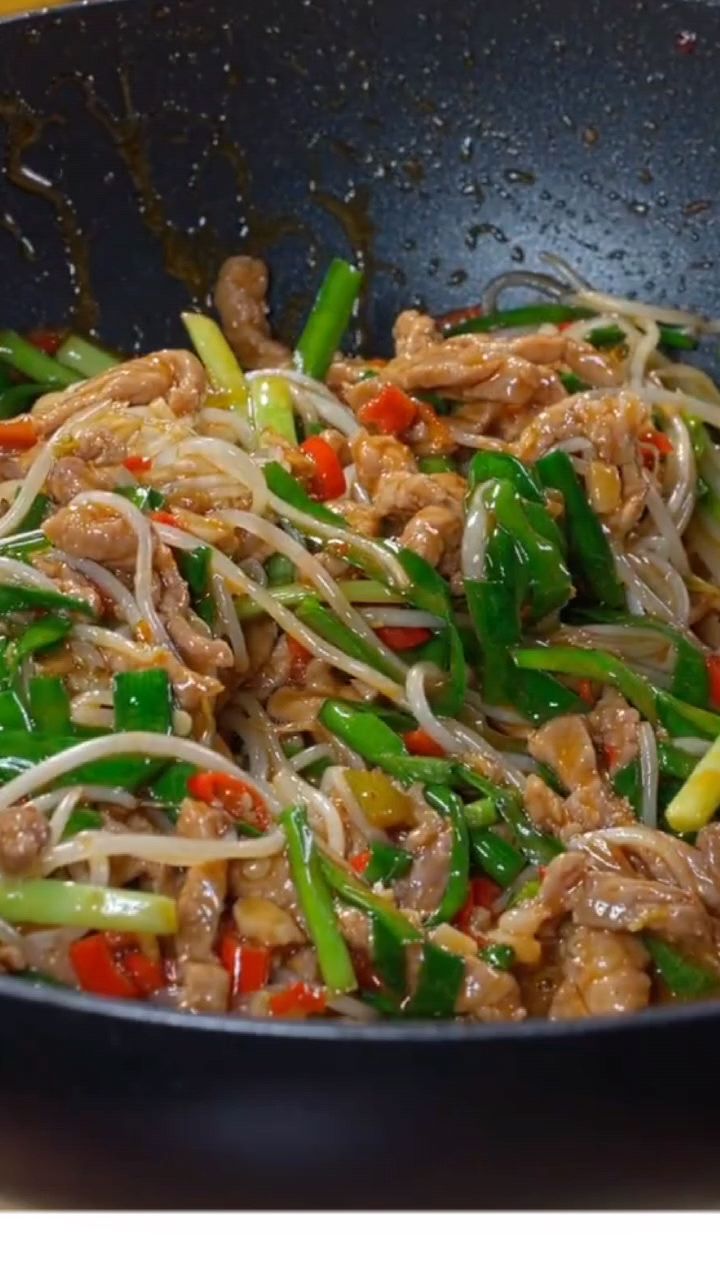 豆芽炒肉丝这样做