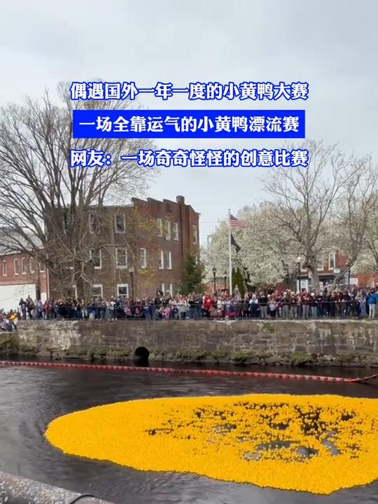 #金榜同行时##金榜同行时#偶遇国外一年一度的小黄鸭大赛,一场全靠运气的小黄鸭漂流赛吗