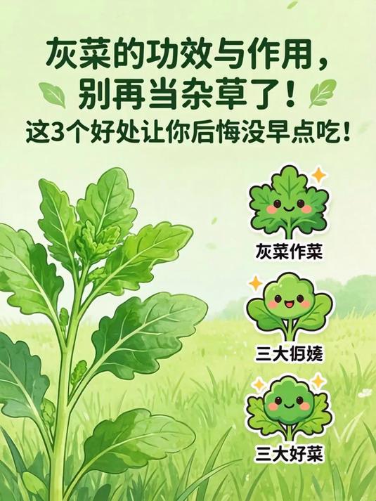 灰菜的功效与作用，别再当杂草了！这3个好处让你后悔没早点吃！