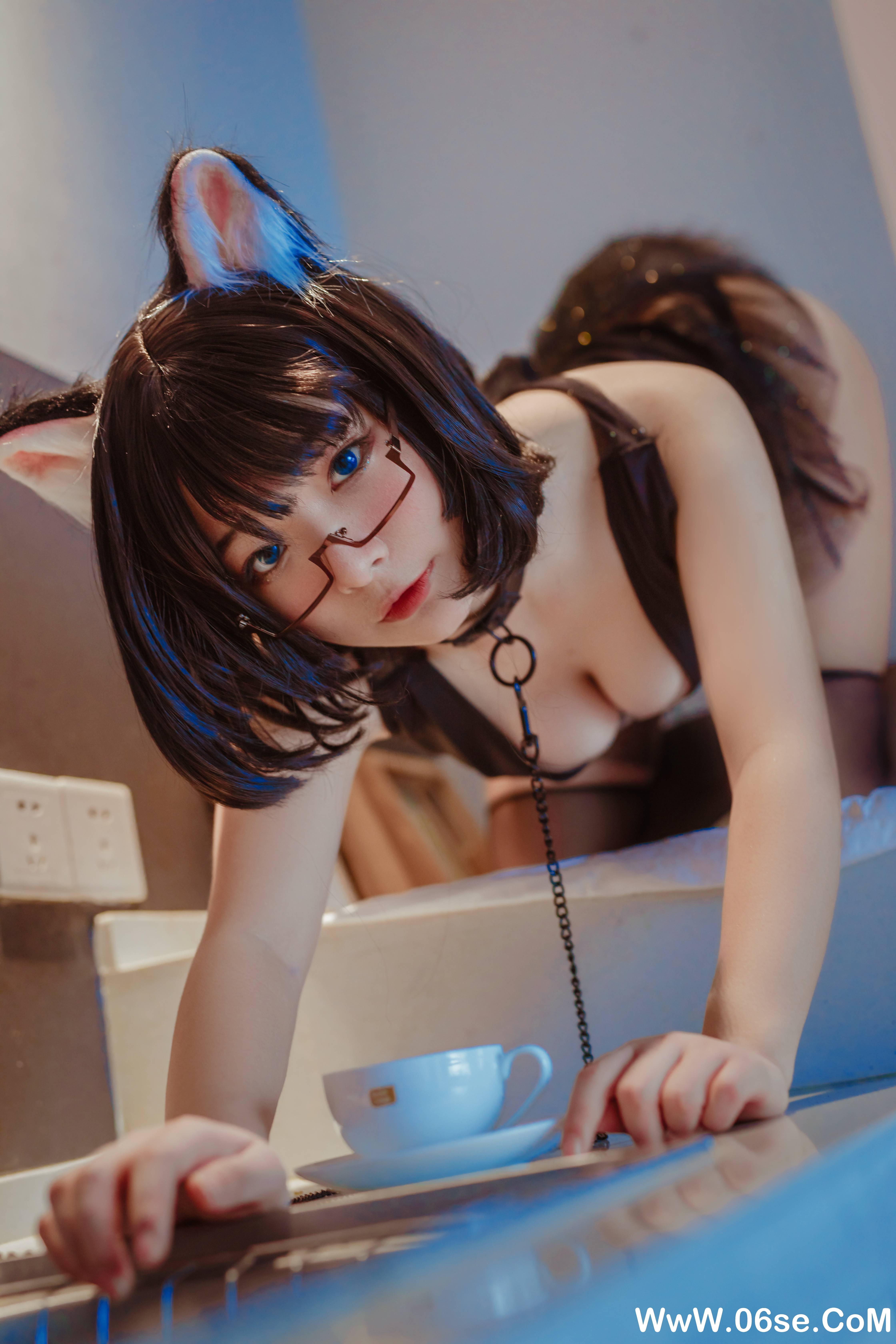 图片[2]-yuuhui玉汇 NO.001 — 猫猫头黑裙子[10P110M]-六色网