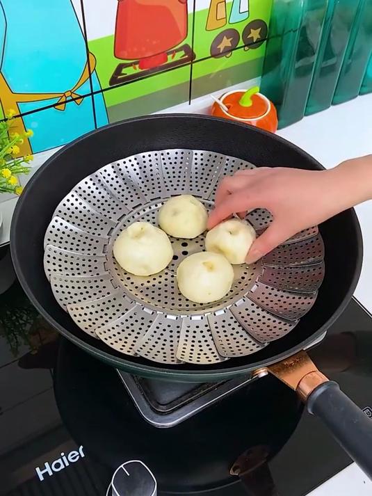 「厂家清仓」家用不锈钢蒸笼架,大小锅都能使用,折叠收纳更省心