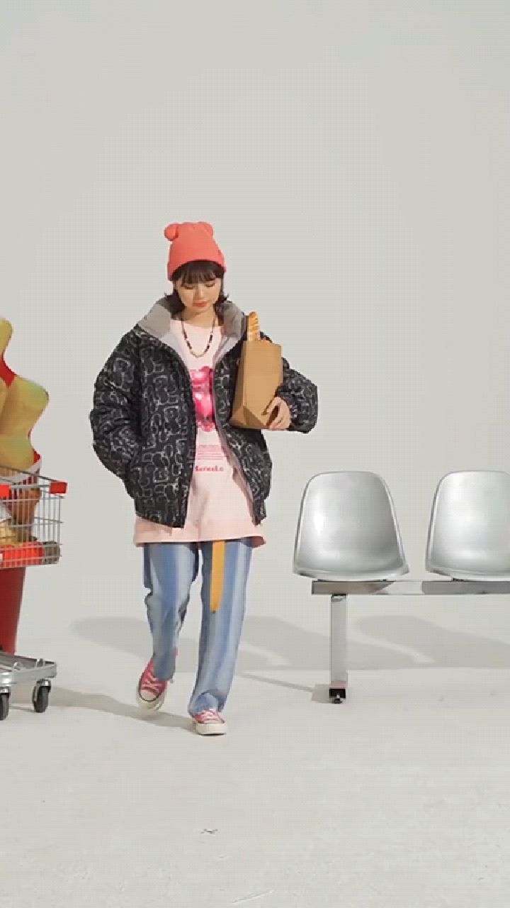 SENCE LA小熊满印立领羽绒服男国潮情侣装防风保暖面包服加厚外套