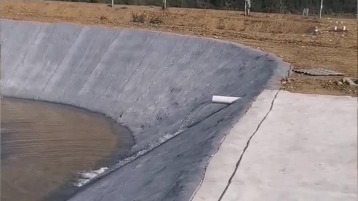 鱼塘护坡新材料水泥毯施工快的很