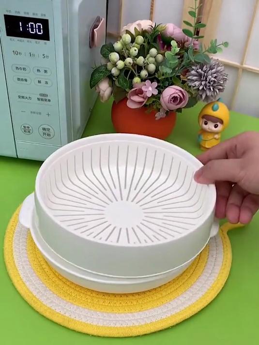 还在愁蒸菜没合适容器?微波炉蒸盒,多层密封,好用又安全