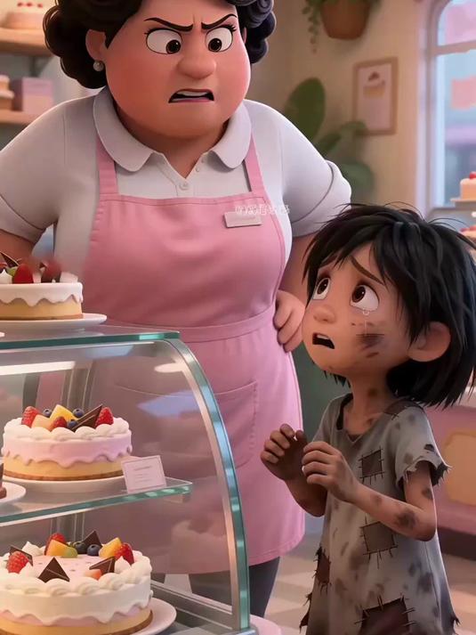 小女孩做雪花蛋糕