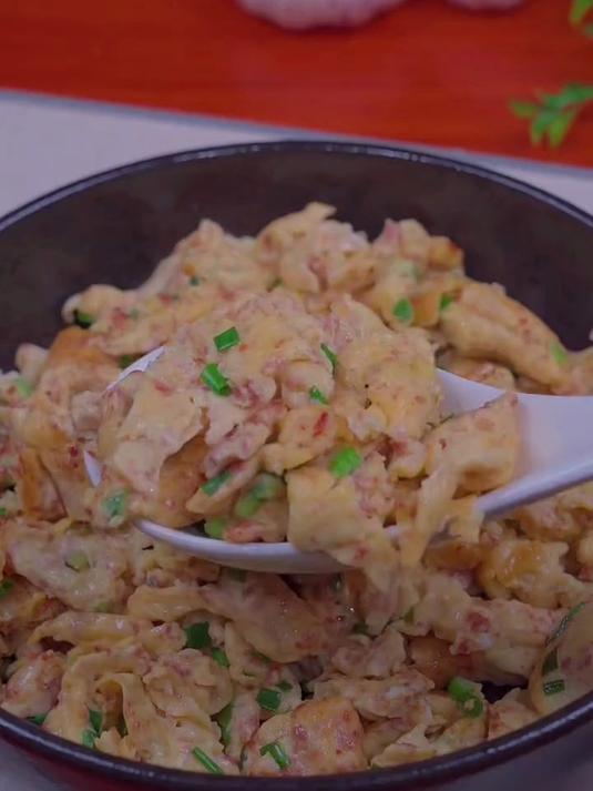 小葱虾酱炒蛋,这样做鲜香滑嫩