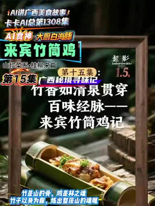 广西美食 AI食神15集 来宾竹筒鸡