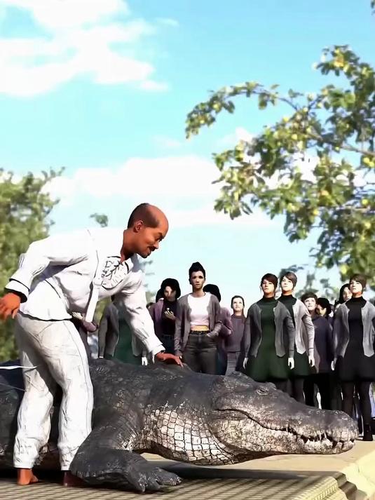 这是一只吃素的鳄鱼