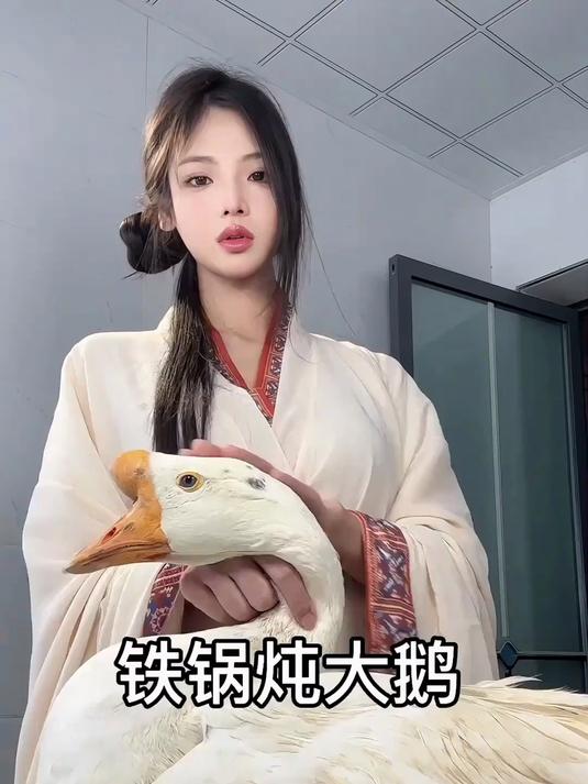 大鹅这么可爱一定要铁锅炖大鹅