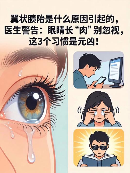 翼状胬肉是什么原因引起的，医生警告：眼睛长“肉”别忽视，这3个习惯是元凶！