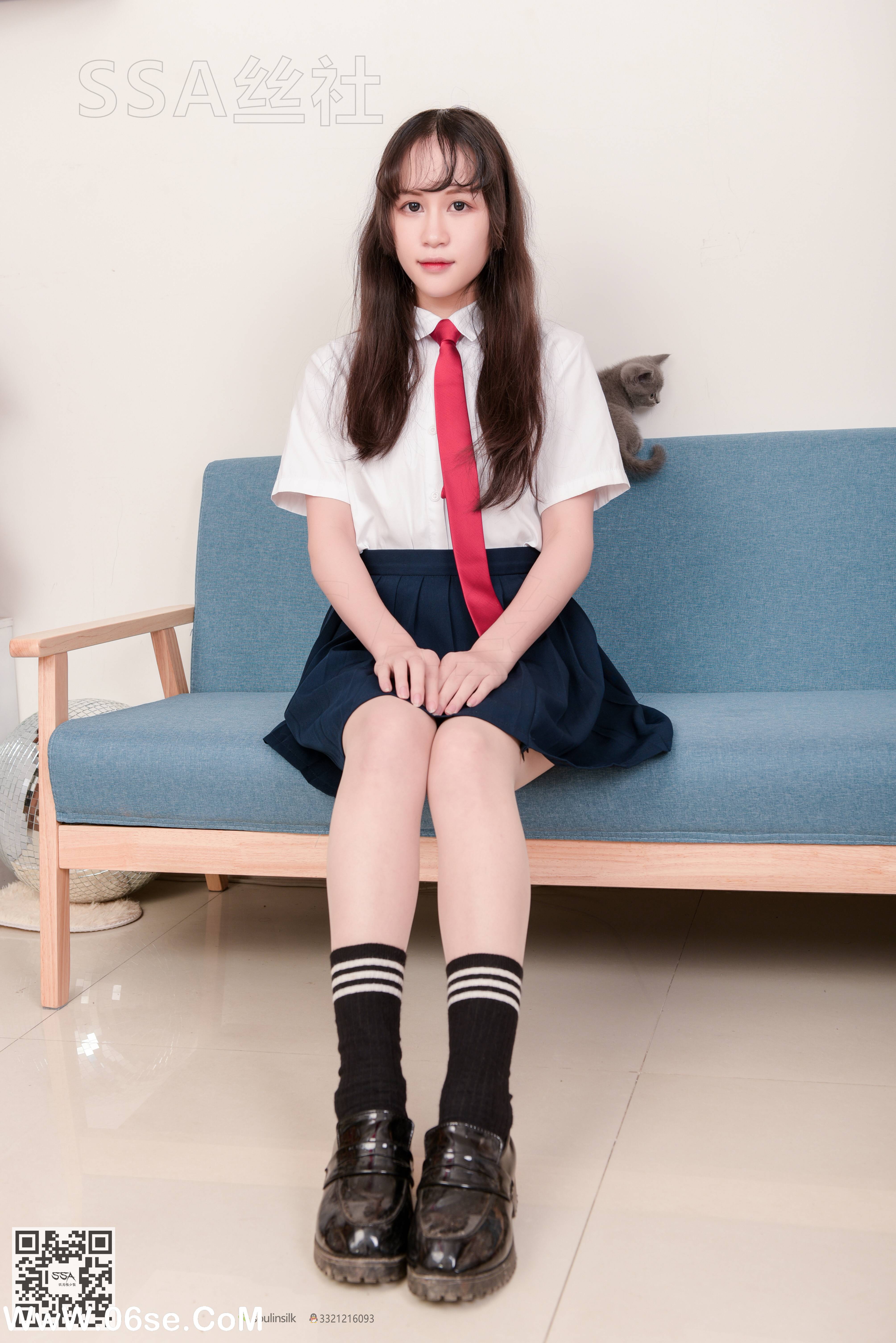 图片[13]-[SSA丝社] NO.141 丹丹 JK制服黑色半膝袜肉丝穿搭示范[133P2.09G]-六色网
