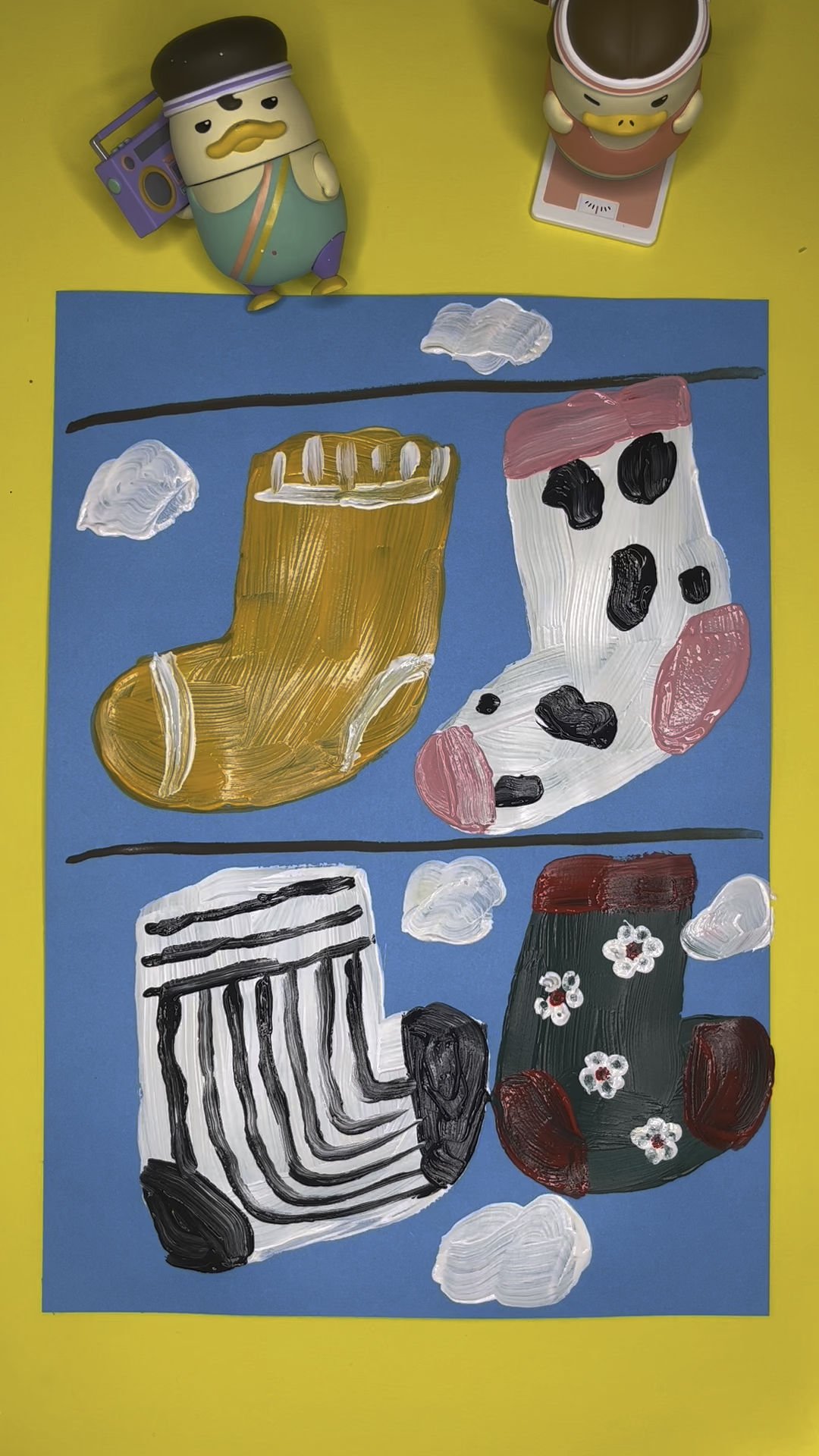 小袜子,儿童创意美术