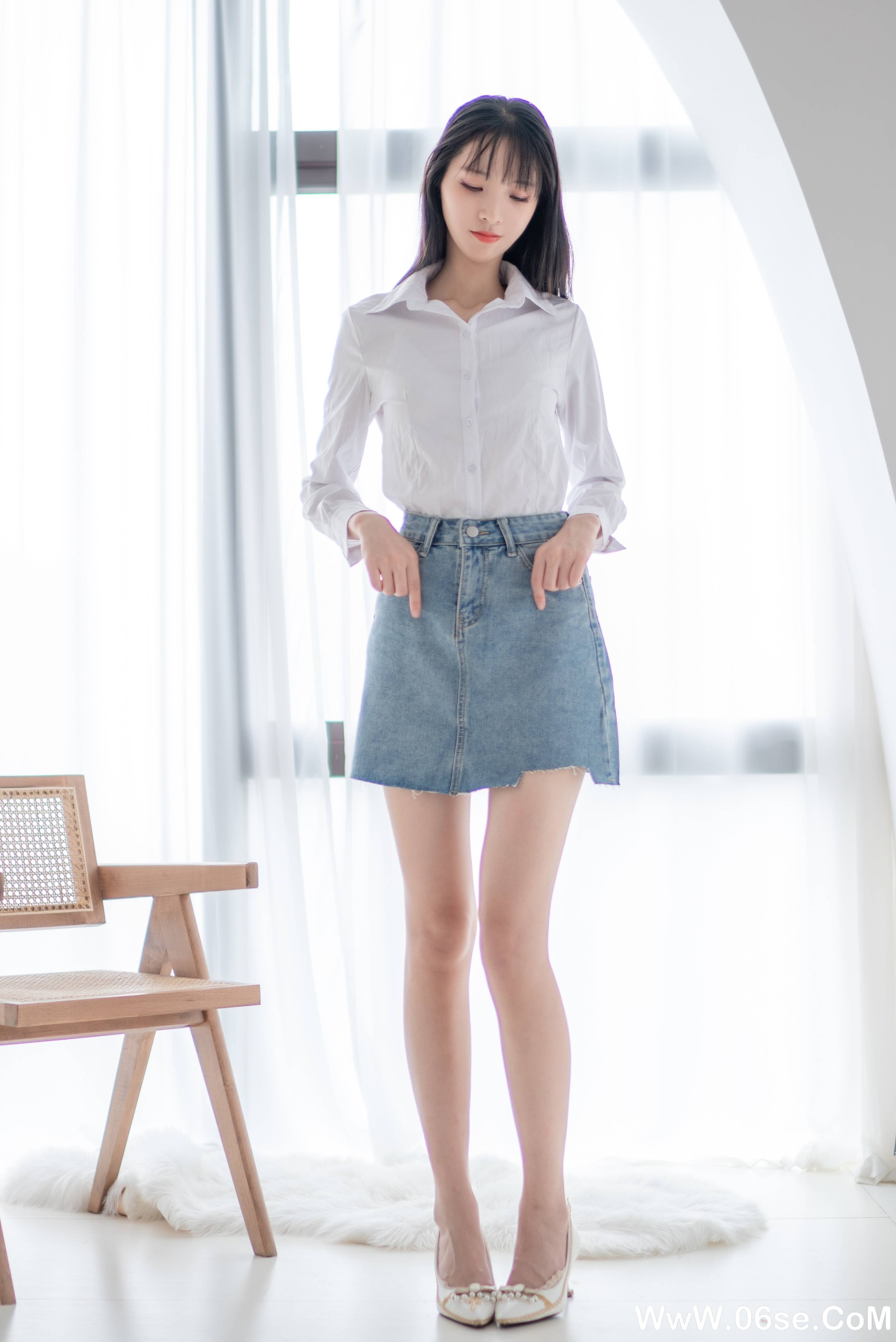 西瓜少女 NO.017 -  衬衫牛仔裙 [61P297M]-六色网