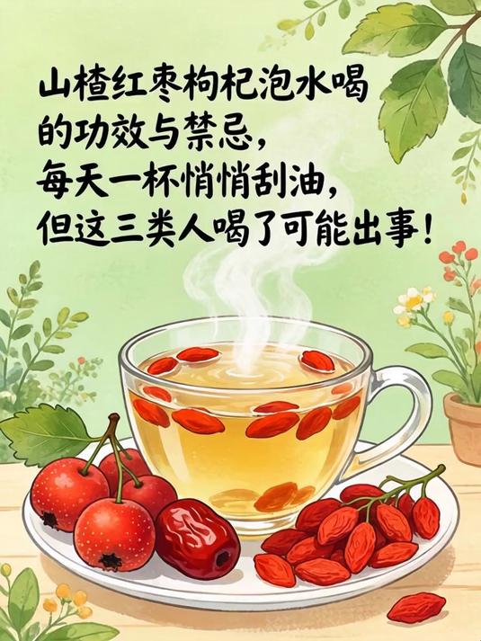 山楂红枣枸杞泡水喝的功效与禁忌,每天一杯悄悄刮油,但这三类人喝了可能出事!