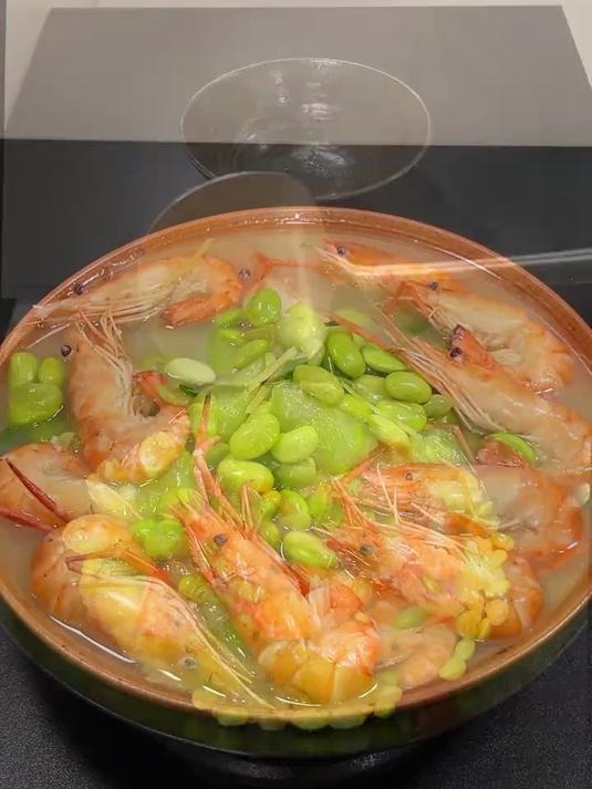 毛豆丝瓜小河虾汤,好吃鲜美又简单