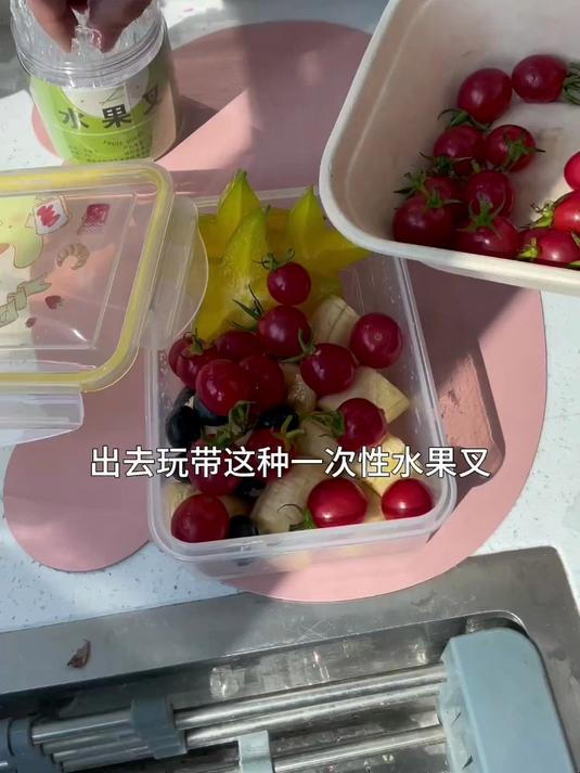 创意竹节纹水果叉！透明质感强，蛋糕点心甜品都能用
