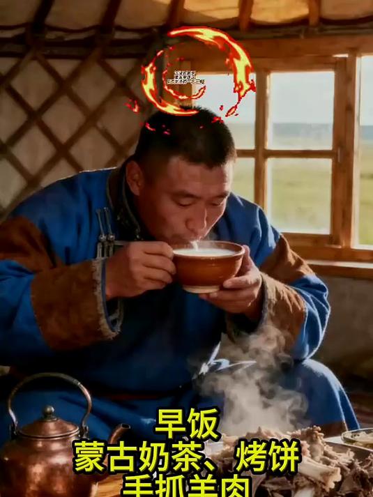 蒙古单身汉的日常伙食！从早到晚顿顿羊肉，草原人吃饭就是猛