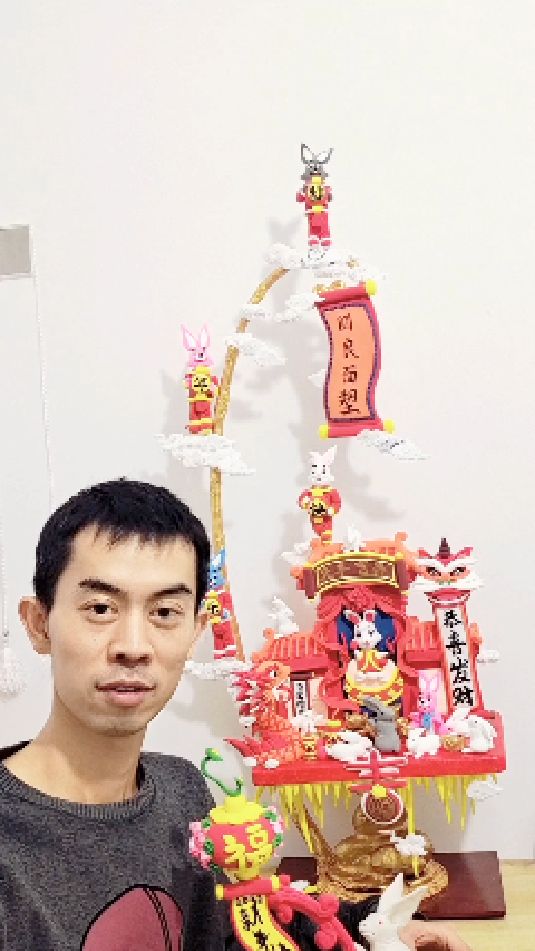 小乔老师教你捏写实兔子~阎良面塑非遗文化(面塑写实兔子做法教学视频)