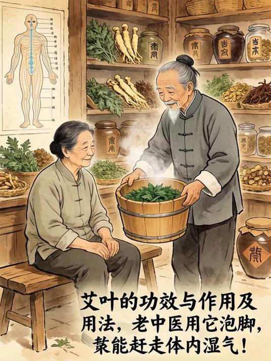 艾叶的功效与作用及用法,老中医用它泡脚,竟能赶走体内湿气!