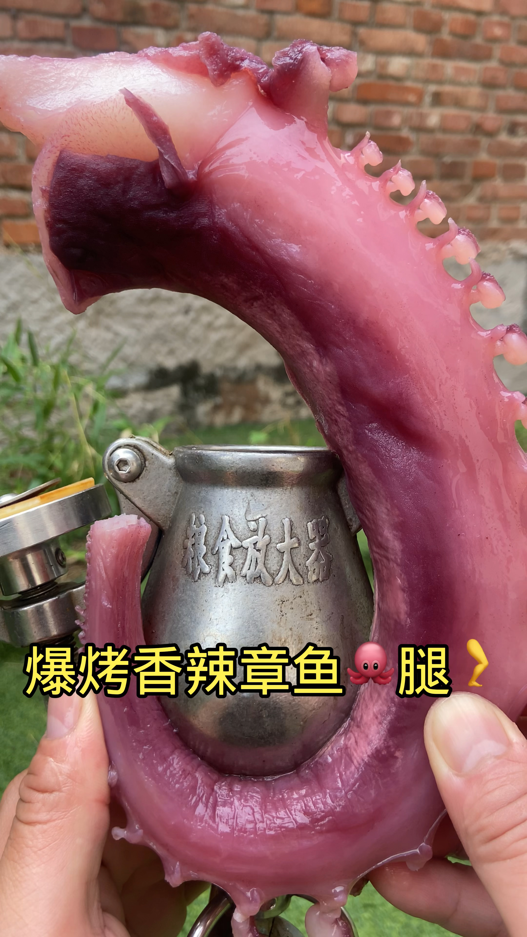 爆烤香辣章鱼腿,高端的食材做法必须要有仪式感,出锅后居然