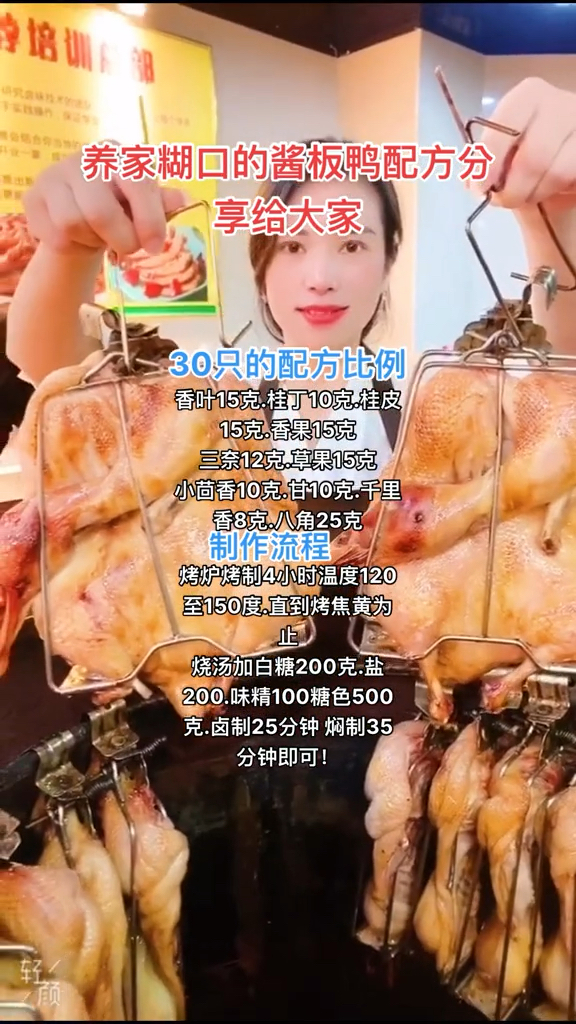 养家糊口的酱板鸭配方分享给大家!有需要的朋友可以收藏哟!