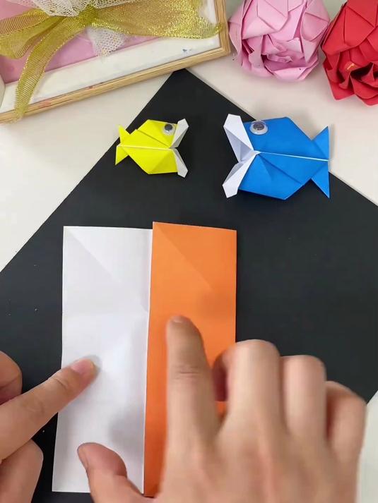 创意手工,大鱼吃小鱼,简单好玩的折纸手工玩具快动手试试