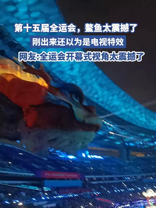 第十五届全运会,鳌鱼太震撼了,刚出来还以为是电视特效