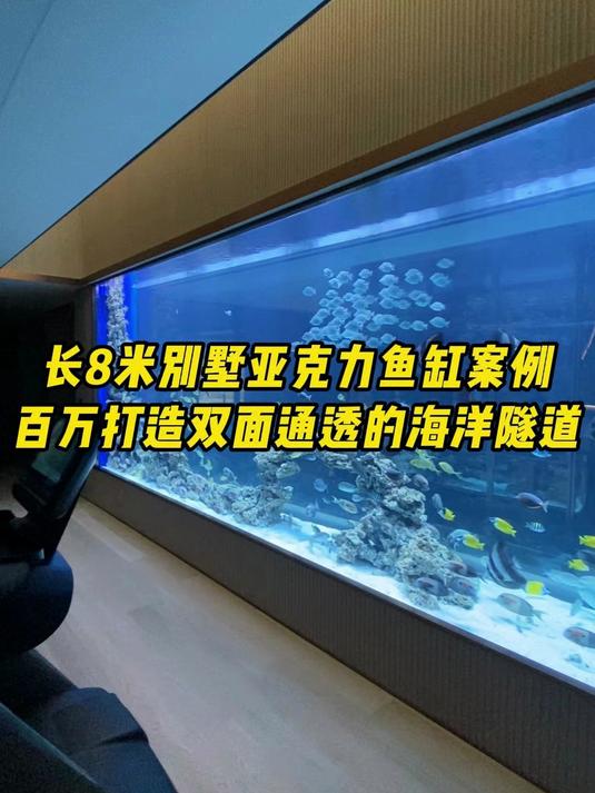 长8米别墅亚克力鱼缸案例,百万打造双面通透的海洋隧道