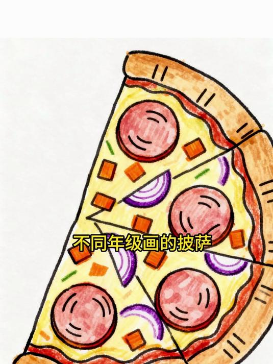 不同年级画的披萨