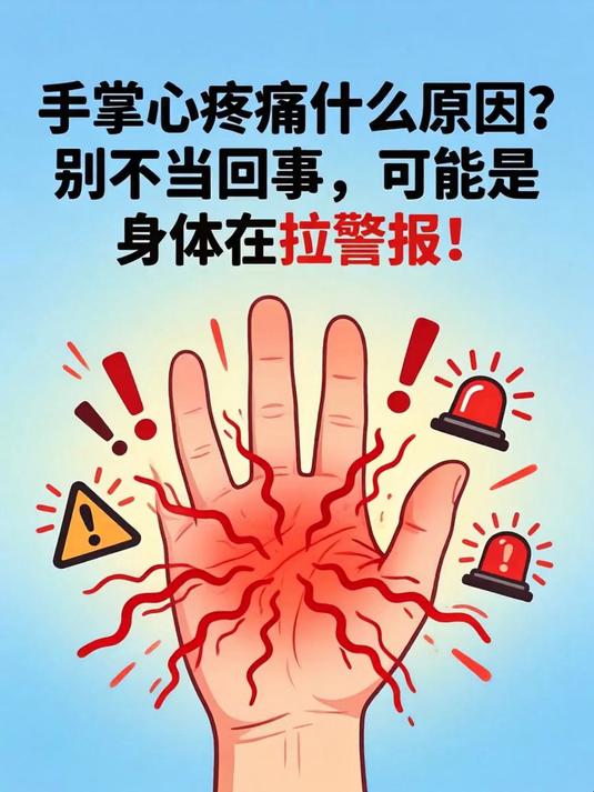手掌心疼痛什么原因?别不当回事,可能是身体在拉警报!