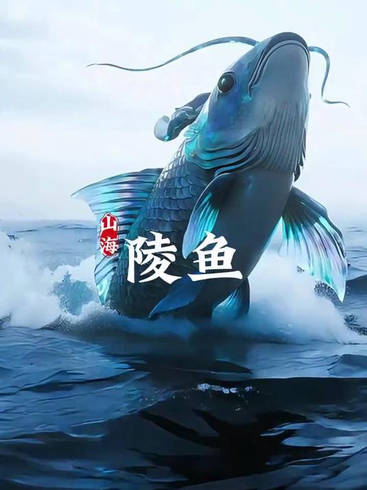 《山海经·陵鱼》中记载的人面鱼身奇兽,无足,声音似婴儿啼哭