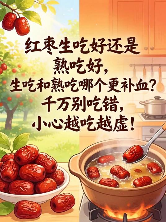 红枣生吃好还是熟吃好，生吃和熟吃哪个更补血？千万别吃错，小心越吃越虚！