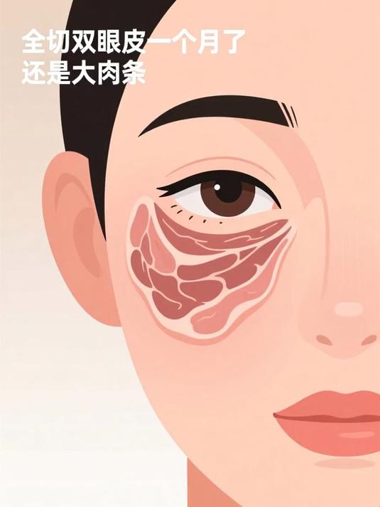 全切双眼皮一个月了还是大肉条 #健康扬帆季#