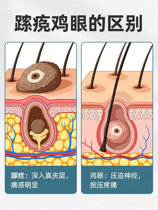 跖疣鸡眼的区别 #健康扬帆季#