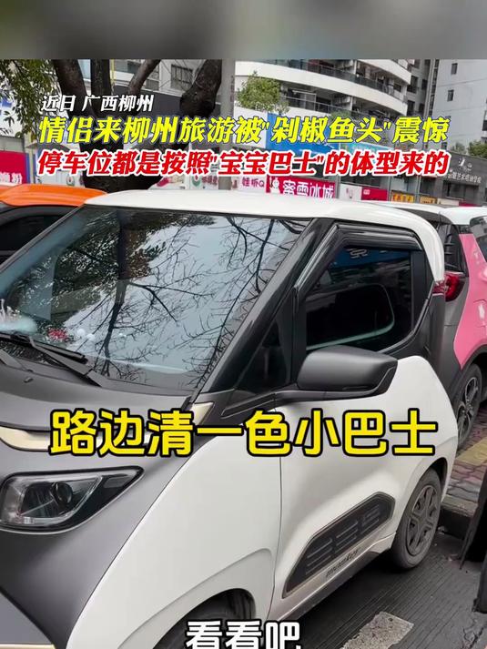 情侣来柳州旅游被“剁椒鱼头”震惊:连停车位都是按照“宝宝巴士”的体型来的!