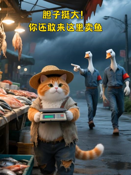 大白鹅欺负小橘猫,豹哥护送小橘回家,大白鹅上门给小橘道歉