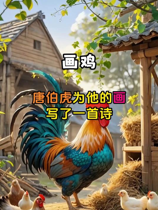 《画鸡》古诗动画,宝妈必备!带拼音译文,娃一看就懂!