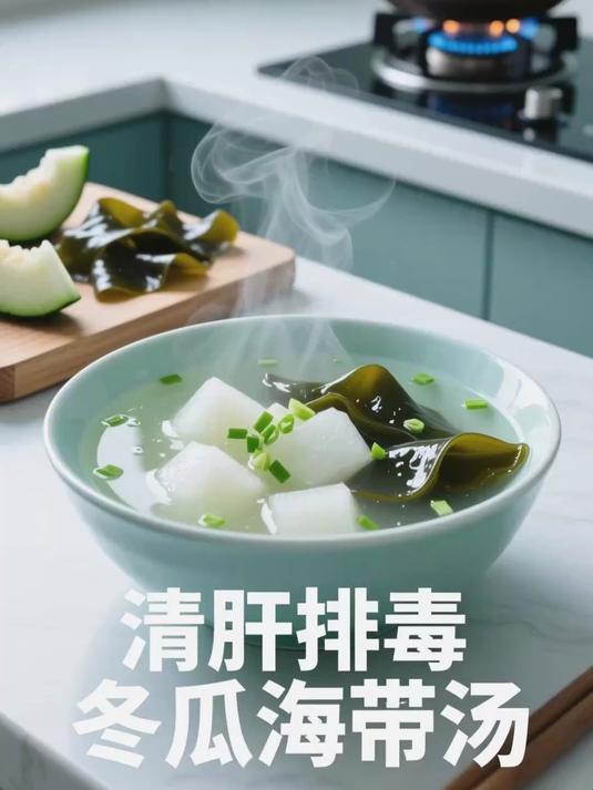 清肝排毒，冬瓜海带汤，清淡不油腻