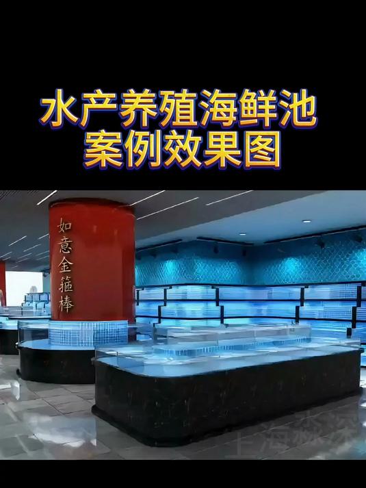 水产养殖海鲜池案例效果图 定做大型海鲜池定制酒店明档海鲜鱼池